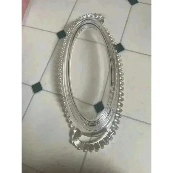 Vintage Imperial Glass Candlewick Oval Celery Dish with Handles 10" - Picture 5 of 8